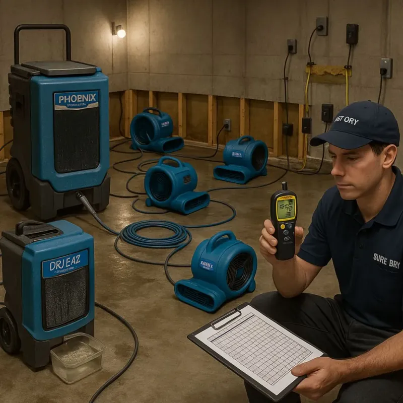 Structural Drying and Dehumidification process in Belle Plaine, IA